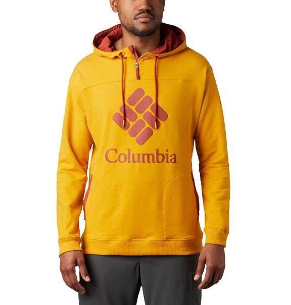 Columbia Lodge Hoodies Yellow Red For Men's NZ7134 New Zealand